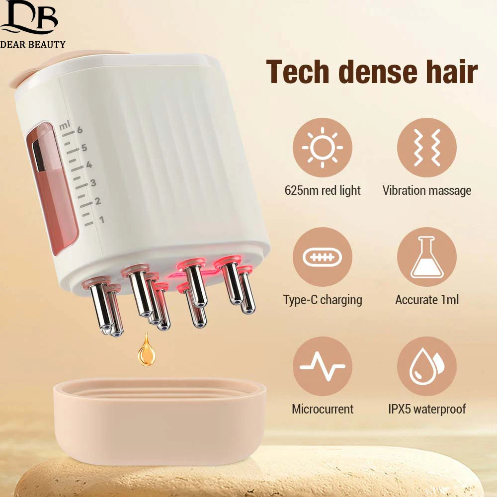 Microcurrent Head Massager 625Nm Red Light Therapy Vibration Scalp Massage Comb