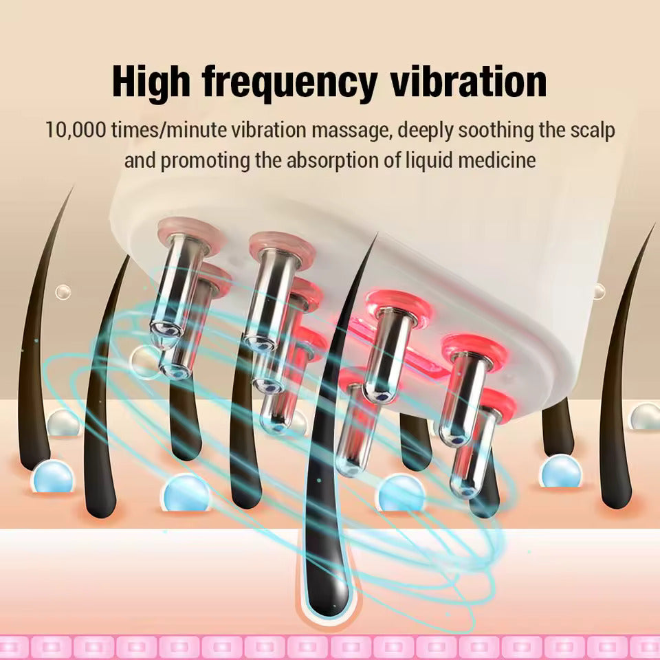 Microcurrent Head Massager 625Nm Red Light Therapy Vibration Scalp Massage Comb