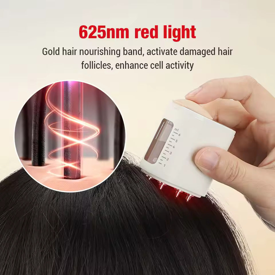 Microcurrent Head Massager 625Nm Red Light Therapy Vibration Scalp Massage Comb