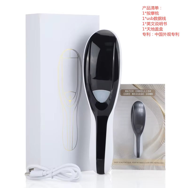 Electric Spray Massage Comb Red Light Therapy Vibration Scalp Massager Brush Hair Growth Oil Liquid Applicator Atomizing Comb