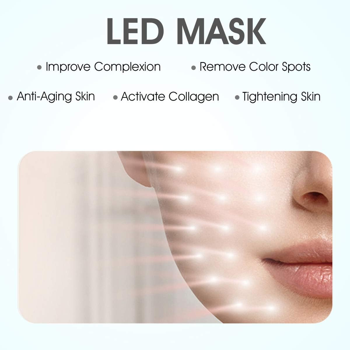 Light Therapy Acne Treatment LED Mask FT350 Facial Therapy Unlimited Sessions for Acne Face Skin Treatment - Individually Lights of Red/Blue/Orange