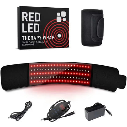 Red ＆Infrared LED Light Therapy Belt 850Nm 660Nm Back Pain Relief Wrap Burn Fat Belt Slimming Machine Waist Heat Pad Full Body