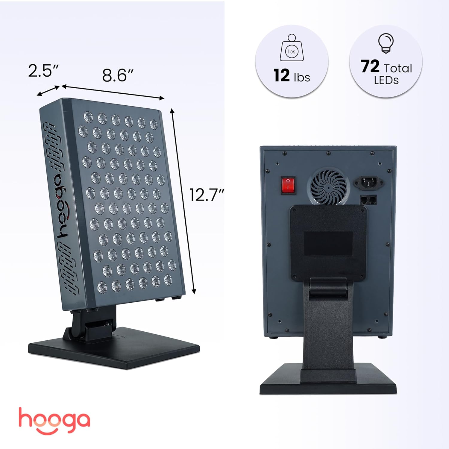 Hooga ULTRA360 Red Light Therapy Panel with Quad-Chip LEDs