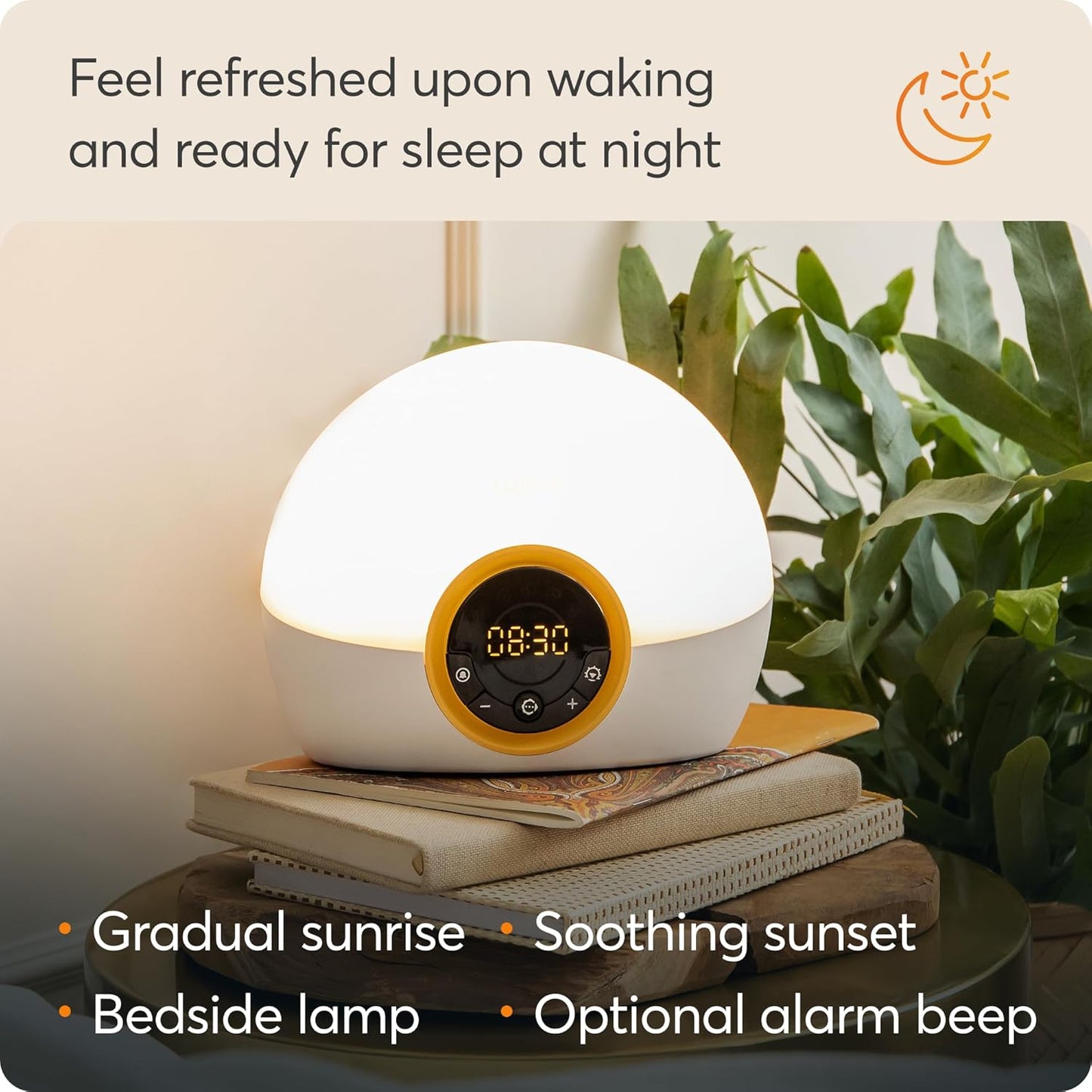 Bodyclock Rise 100 - Wake-Up Light Alarm Clock with Sunrise and Sunset, Multicolour