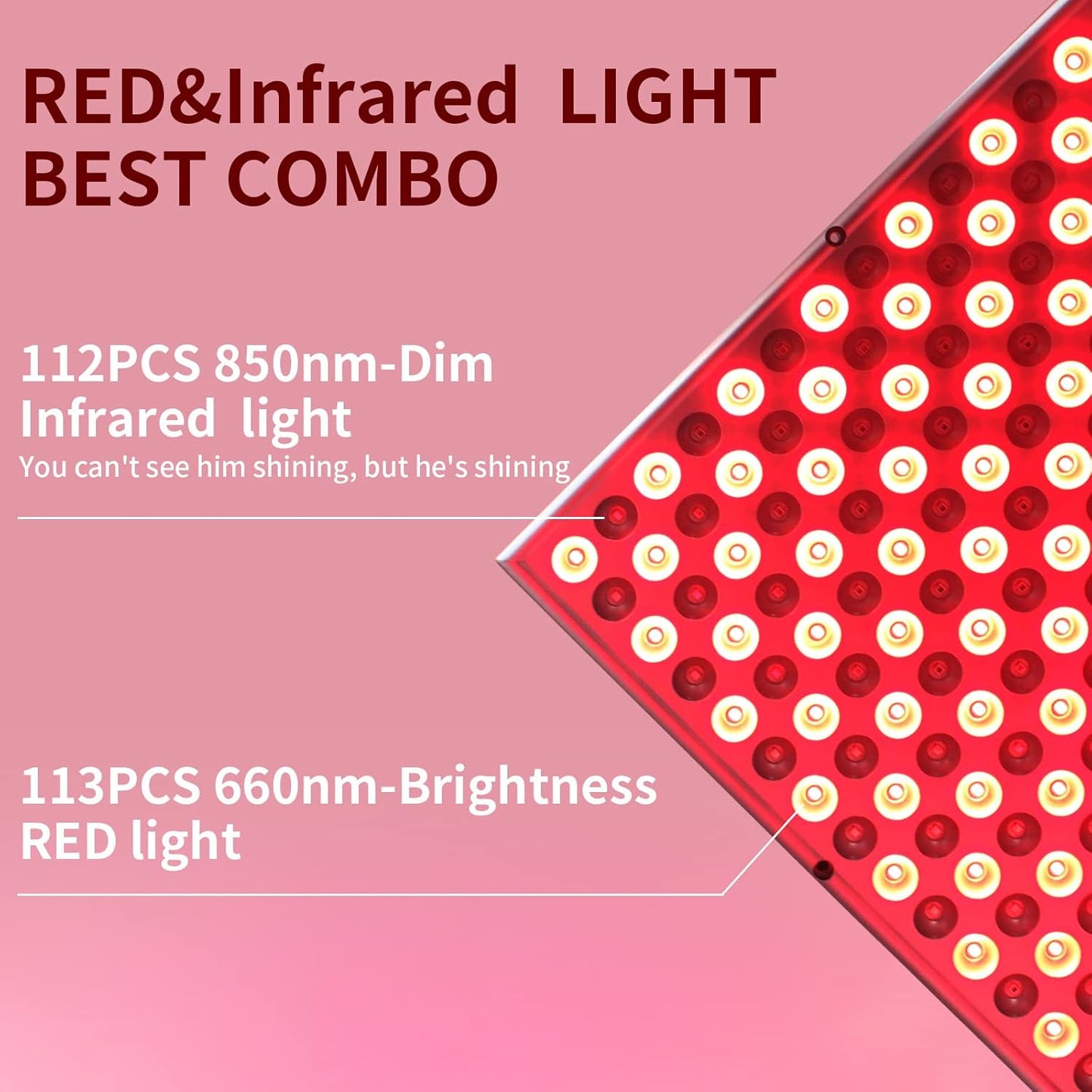 Red & Infrared Light Panel for Full Body Therapy | 660nm Red and 850nm Near-Infrared Combo