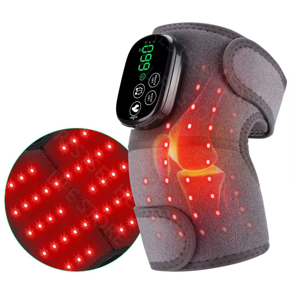 Rechargeable Infrared Light Therapy Pad - 660Nm & 850Nm Red Light Heating for Pain Relief, Knee Brace, Elbow & Shoulder Wrap Mas