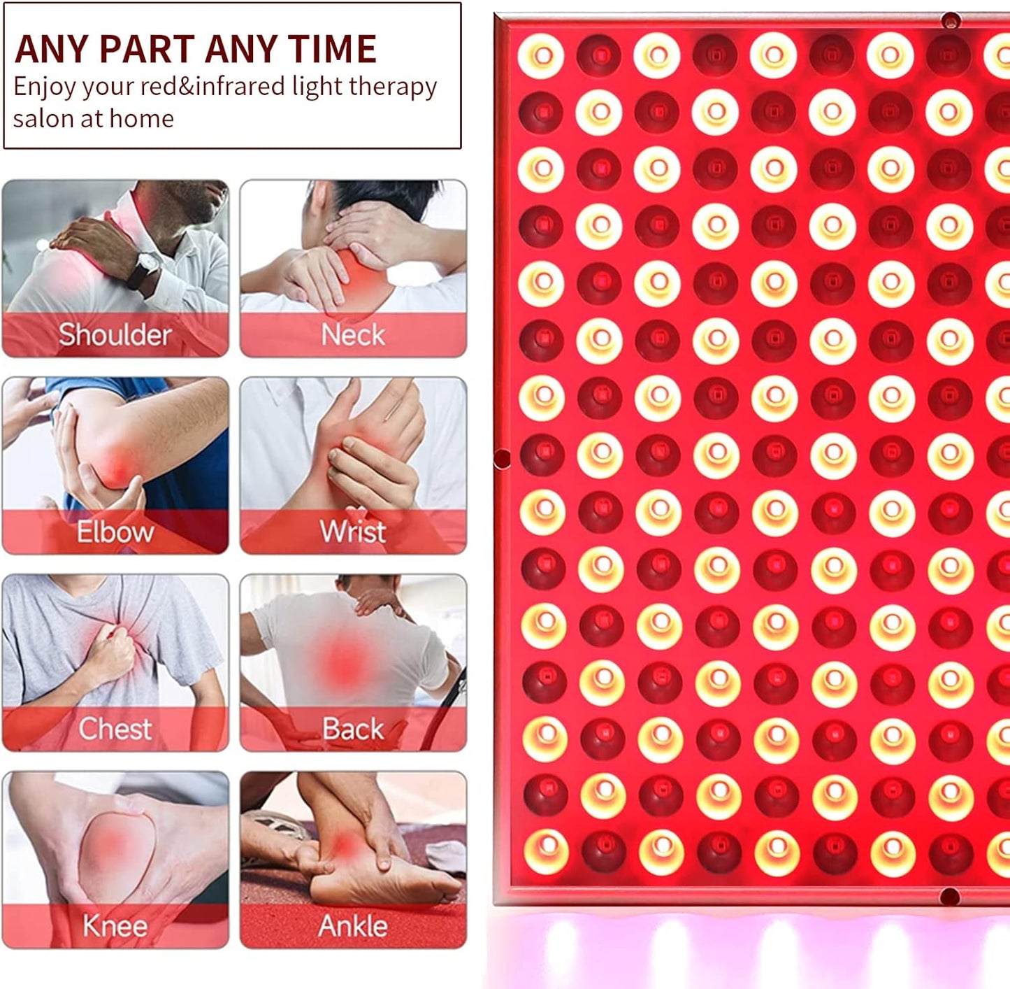 Red & Infrared Light Panel for Full Body Therapy | 660nm Red and 850nm Near-Infrared Combo