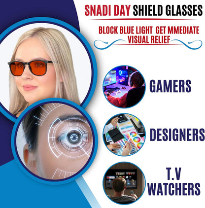 SHIELD: Blue Light Blocking Glasses (70-99%) for Screens, Television, Computer, Gaming, and Artificial Light. Improve Sleep by Naturally Producing Melatonin. Unisex: Women and Men.