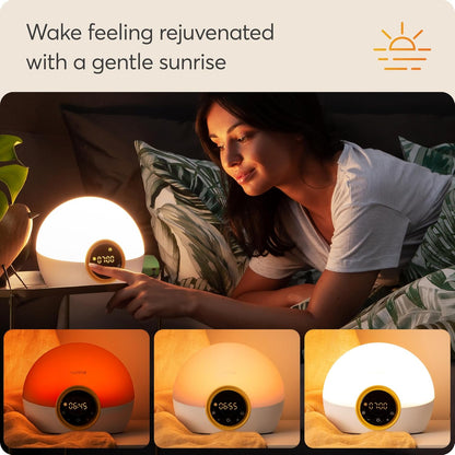 Bodyclock Rise 100 - Wake-Up Light Alarm Clock with Sunrise and Sunset, Multicolour