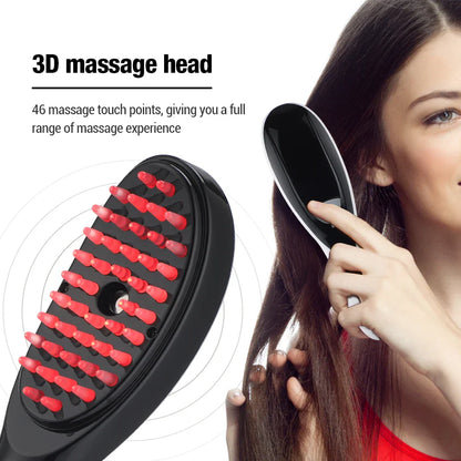 Electric Spray Massage Comb Red Light Therapy Vibration Scalp Massager Brush Hair Growth Oil Liquid Applicator Atomizing Comb