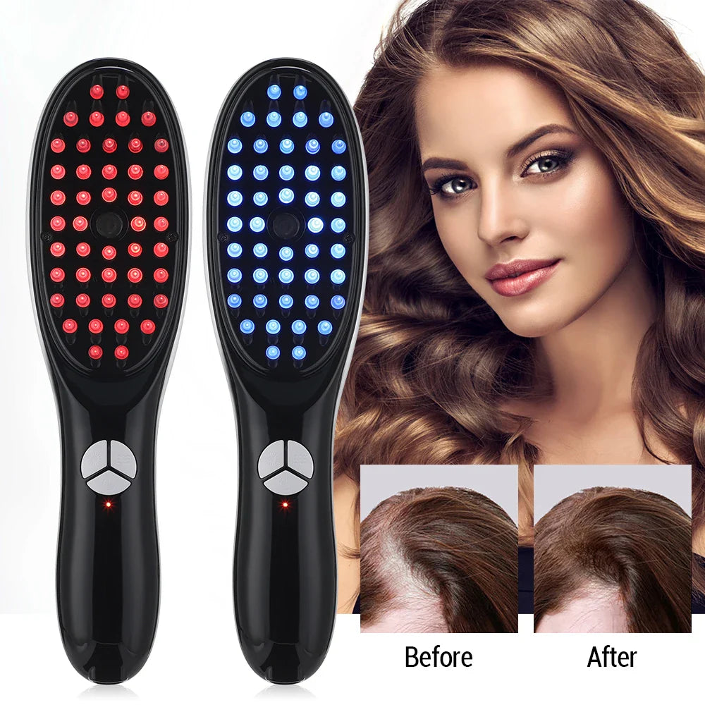 Electric Spray Massage Comb Red Light Therapy Vibration Scalp Massager Brush Hair Growth Oil Liquid Applicator Atomizing Comb