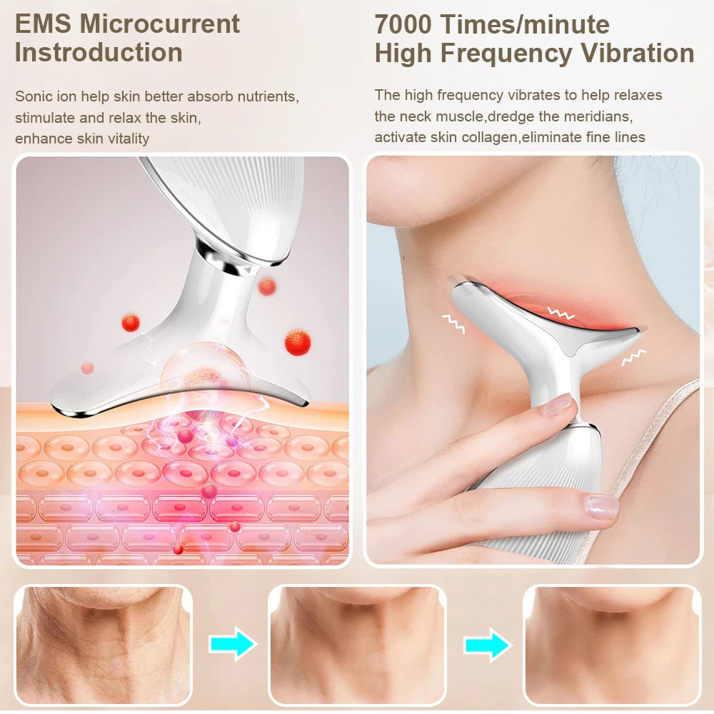 EMS Facial Massager with Red Light Therapy for Skin Tightening and Anti-Aging