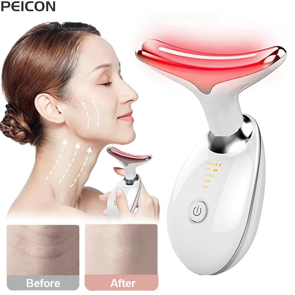 EMS Facial Massager with Red Light Therapy for Skin Tightening and Anti-Aging